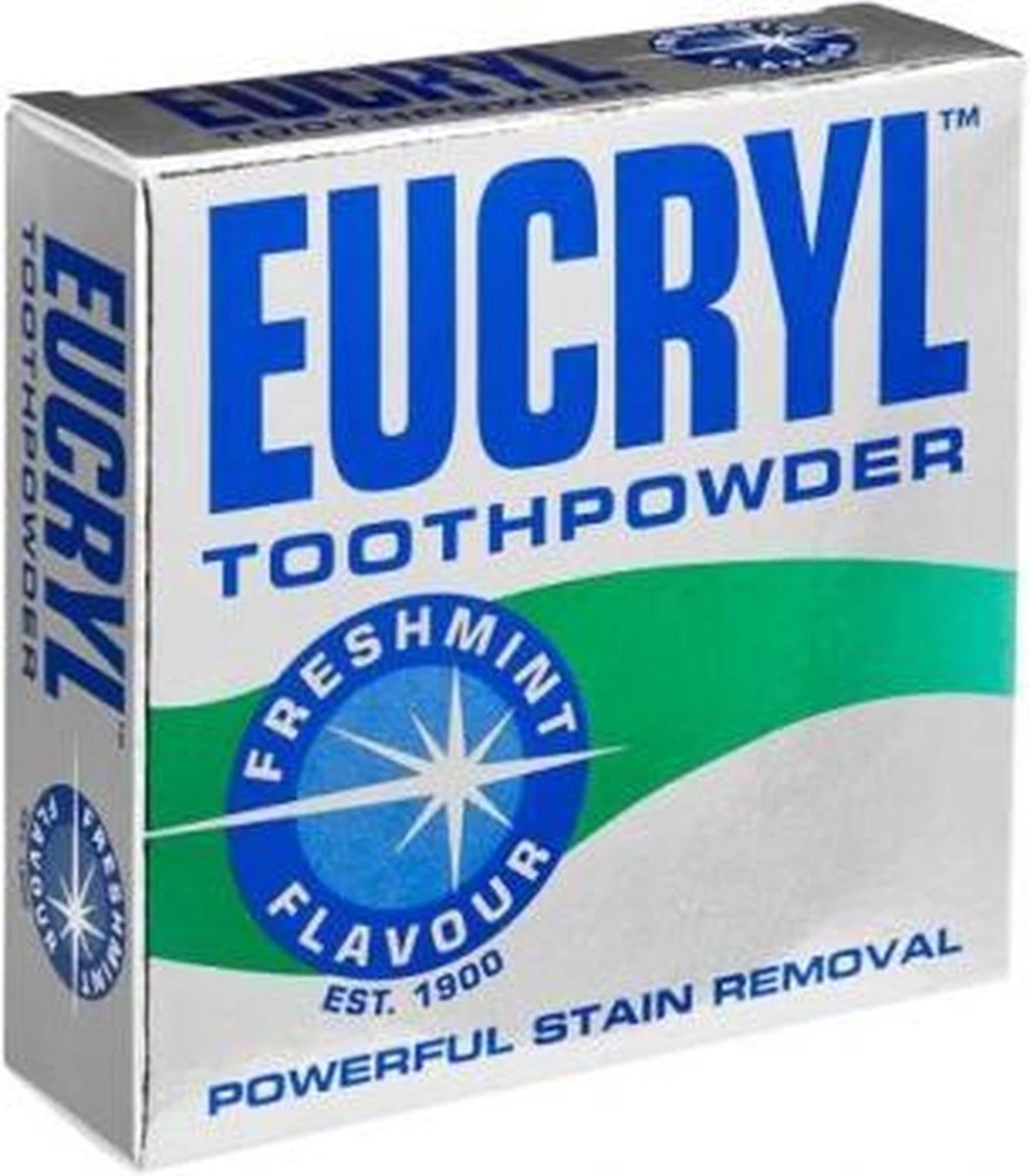 2 X Eucryl Poeder Mint 50 Gram Verwijdert Vlekken