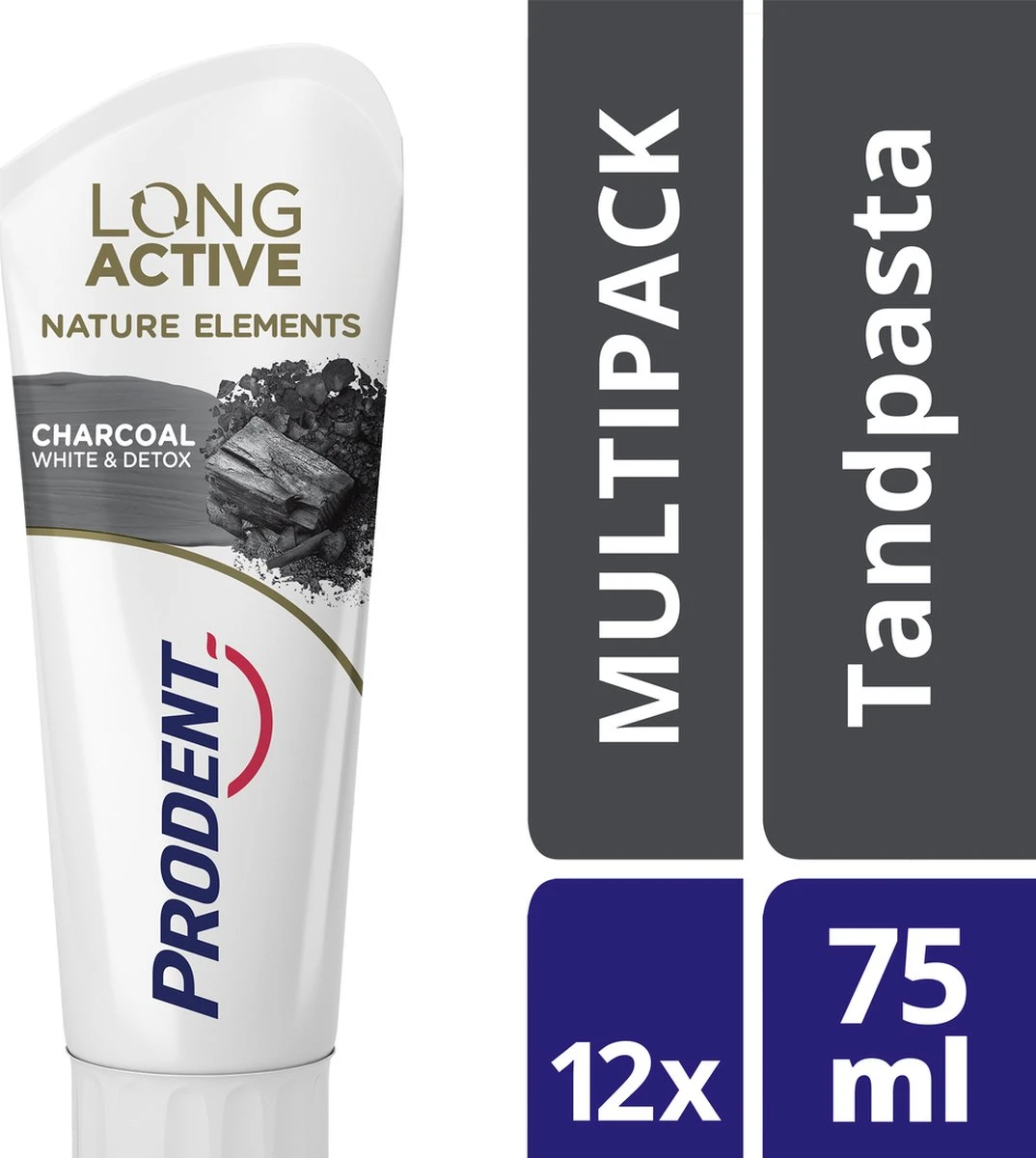 Prodent Charcoal Whitening & Detox Tandpasta - 12 X 75 Ml - Voordeelverpakking - Afbeelding 2