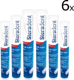 Steradent Kunstgebit Reiniger Triple Action Plus - 6 X 30 Stuks - Grootverpakking