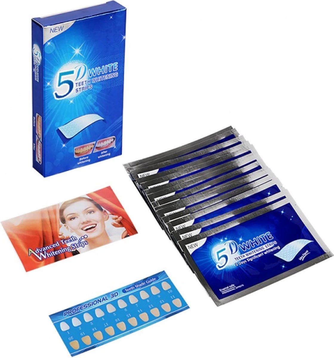 Tanden Bleken Strips | Tanden Bleken | Tanden Strips | Wit Gebit | Witte Tanden | Tandenblekers | Tandenbleekset | Teeth Whitening Strips | Tandenbleek Strips | Geen Crest | Crest Whitestrips | Wittere Tanden | 5D White | 28 Stuks (14zakjes) - Afbeelding 2