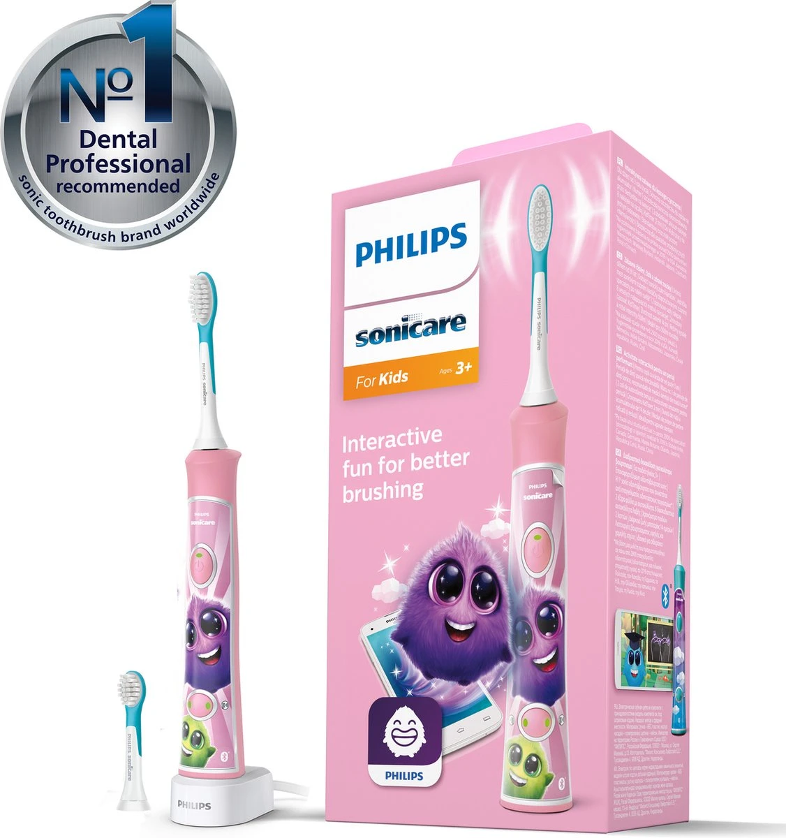 Philips Sonicare For Kids HX6352/42 - Elektrische Tandenborstel - Roze - Afbeelding 2