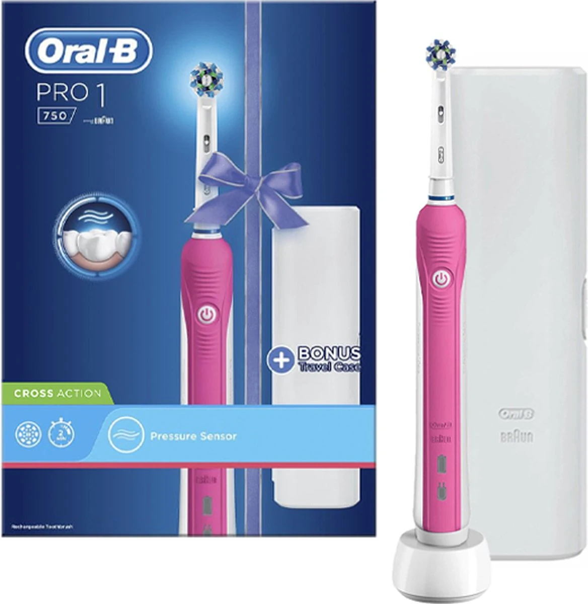 Oral B Oral-B Pro CrossAction 750 - Elektrische Tandenborstel - Roze