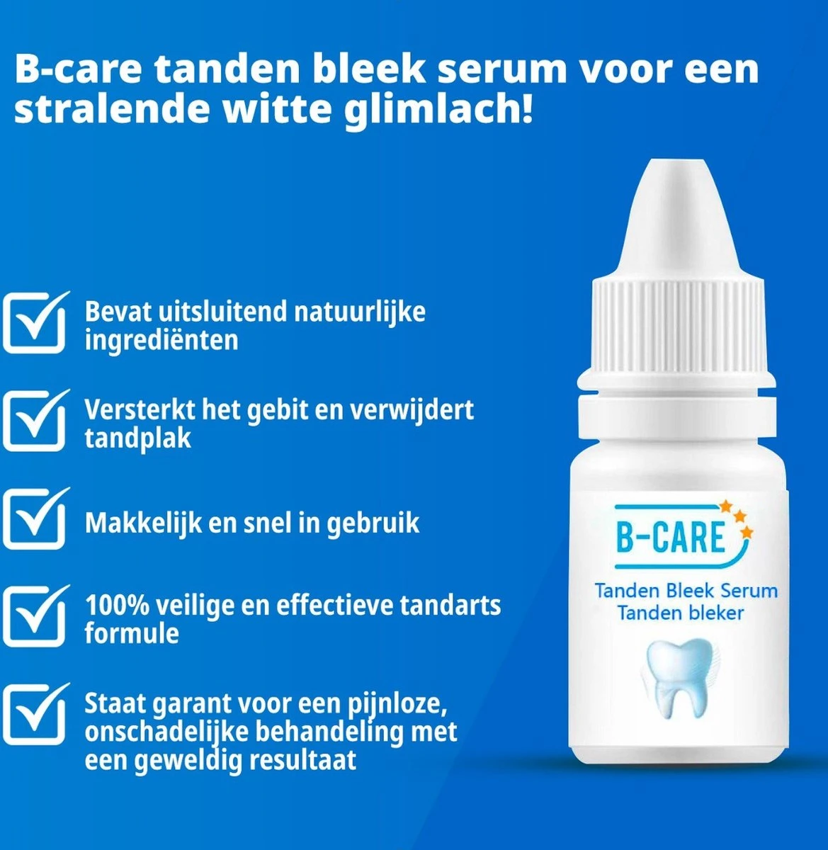 B-care Tanden Bleker – Wittere Tanden – Teeth Whitening Strips – Professioneel Resultaat - Tandsteen Verwijderaar - Zonder Peroxide - Tandenbleekset - Tanden Bleken - Afbeelding 6