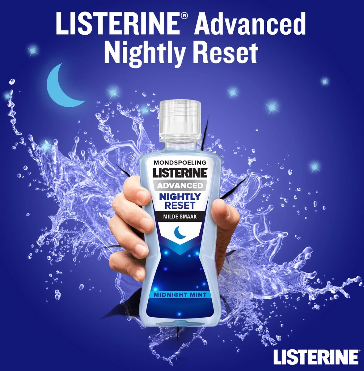 LISTERINE Nightly Reset Milde Smaak, Mondspoeling Met RAPID-FUSHION -technologie Voor Gebruik Tijdens De Nacht, Hermineraliseert Het Tandglazuur, 3 X 400 Ml - Afbeelding 3
