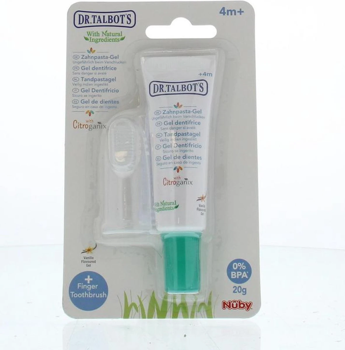 Nûby - Tandpasta Gel Voor Baby & Vingertandenborsteltje - 20g - 4m+ - Afbeelding 4