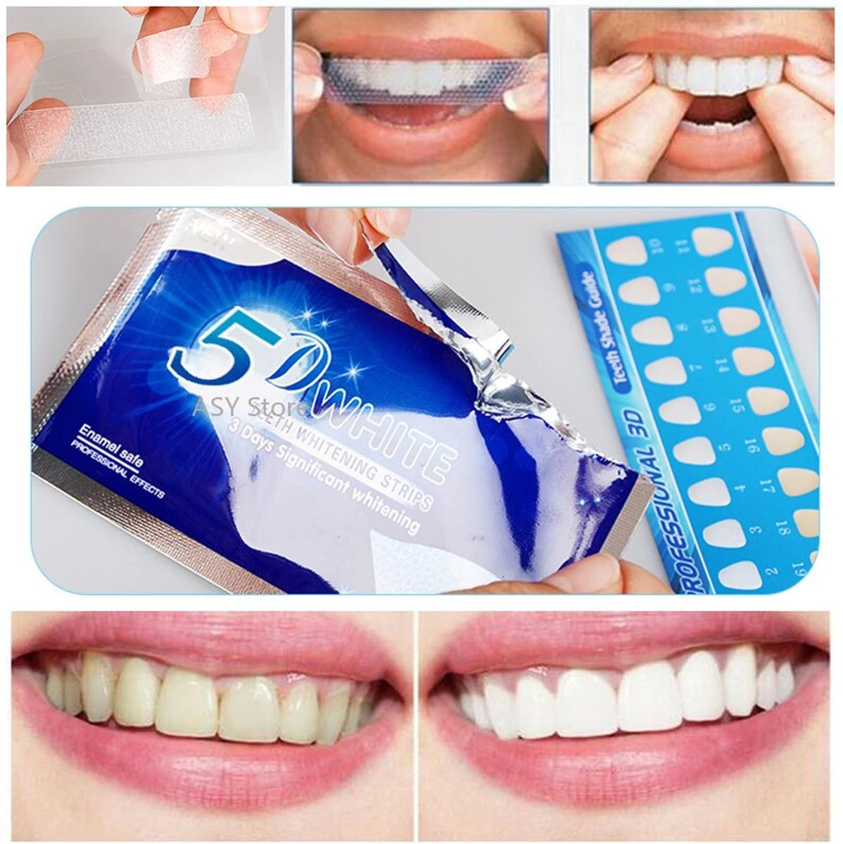 Tanden Bleken Strips | Tanden Bleken | Tanden Strips | Wit Gebit | Witte Tanden | Tandenblekers | Tandenbleekset | Teeth Whitening Strips | Tandenbleek Strips | Geen Crest | Crest Whitestrips | Wittere Tanden | 5D White | 28 Stuks (14zakjes) - Afbeelding 3