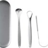 AdroitGoods RVS Tongschraper Set Voor Mondverzorging - 4 Stuks - Tongreiniger/Tongborstel & Tong Schraper