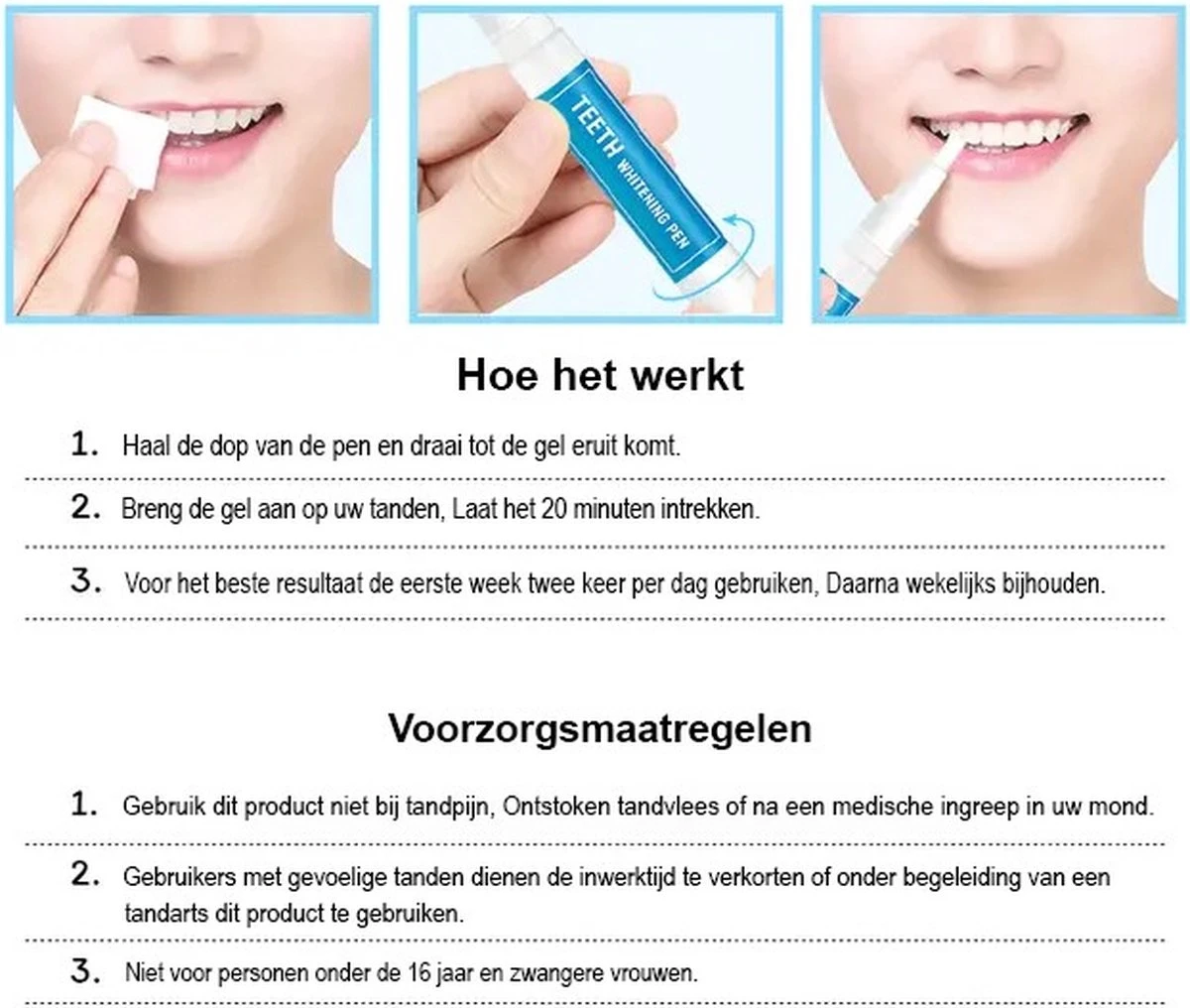 BOR Tanden Bleekpen - Tanden Bleken - Tandenbleekset - Whitening Pen - Tandenblekers - Wittere Tanden - Teeth Whitening Pen - Tanden Bleker - Afbeelding 6