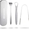 RX Goods RVS Tongschraper Voor Mondverzorging – 4 Stuks – Tongreiniger, Tongborstel & Tong Schraper – Duurzaam & Herbruikbaar