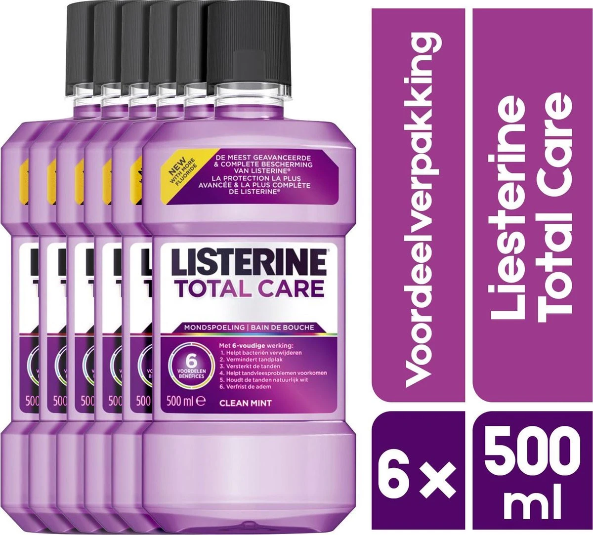Listerine Mondwater Total Care 6 X 500 Ml