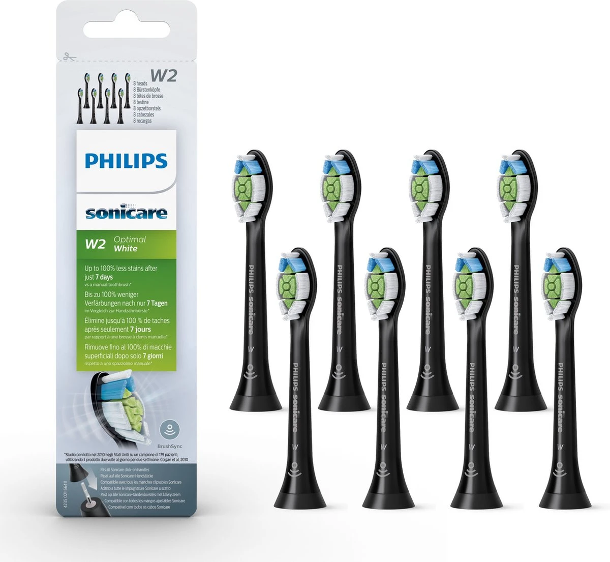 Philips Sonicare W2 Optimal White HX6068/13 - Opzetborstels - 8 Stuks