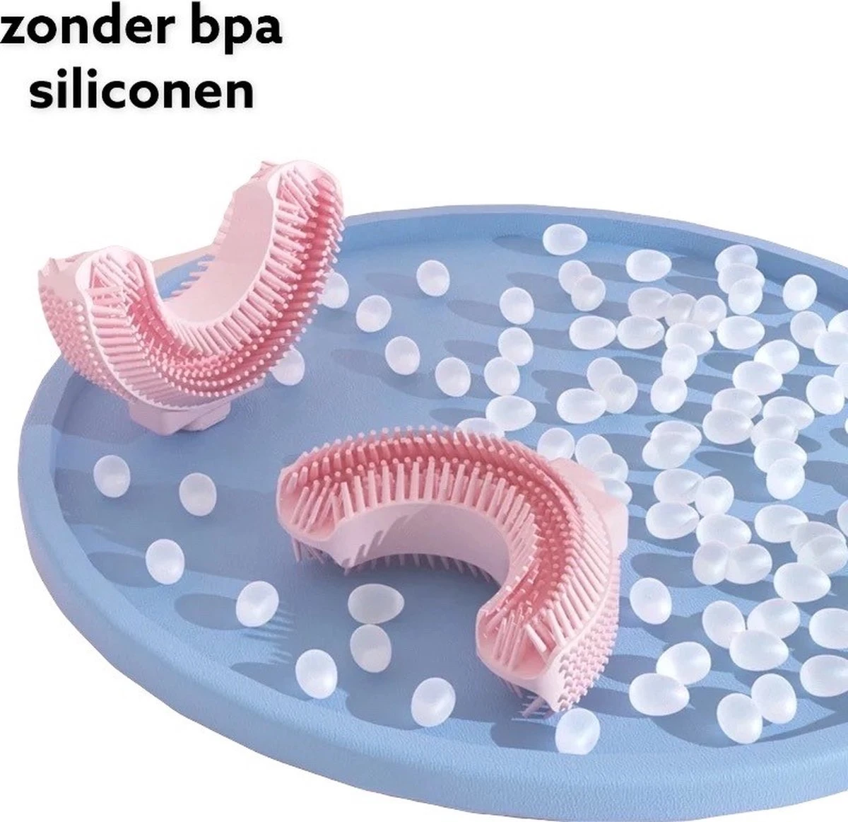 Medies - 360° U-vormige Kindertandenborstel Regenboog Roze | Baby Tandenborstel | Kindertandenborstel | Peuter Tandenborstel | U-vorm - Siliconen - Bpa Free - 2 Tot 7 Jaar - Afbeelding 4