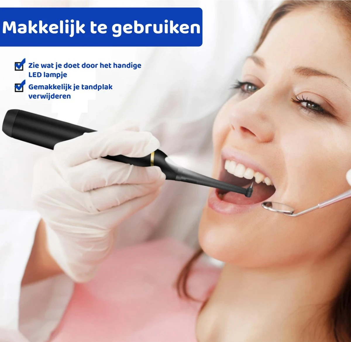 ExCorn Elektrische Tandsteen Verwijderaar - Inclusief 6-delig Tandartsset - 3 Standen - Elektrisch Tandplak Verwijderen - Tanden Polijsten - Afbeelding 7