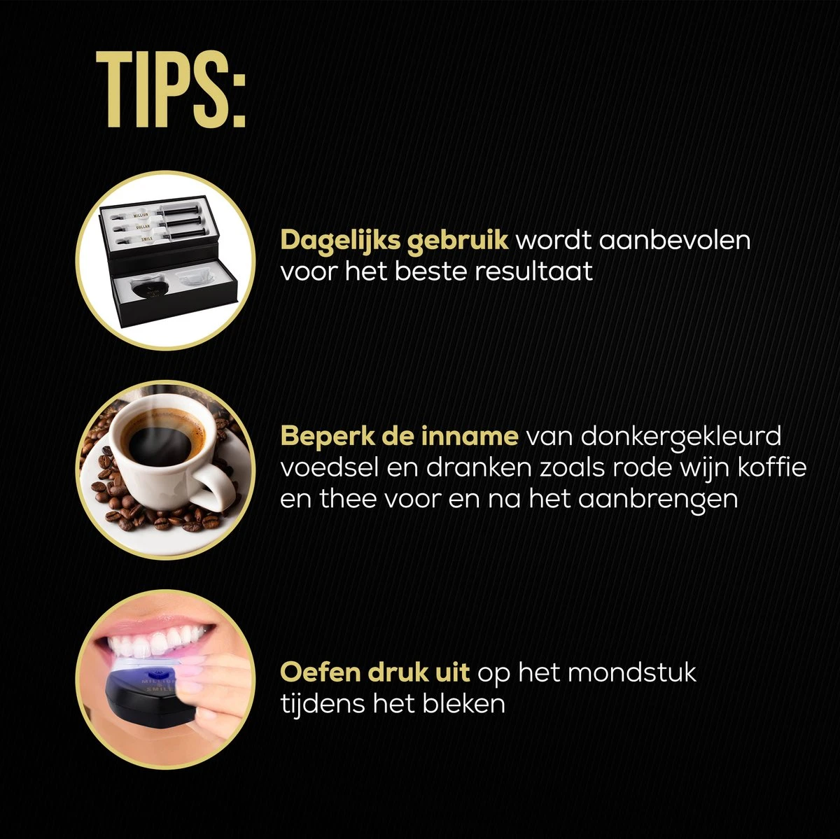 The Million Dollar Smile® Tandenbleekset Geschikt Voor Gevoelige Tanden - Zonder Peroxide (0%) - Wittere Tanden - 100% Natuurlijk - Tanden Bleken - Tandenblekers - Teeth Whitening Kit - Geen Gevoelige Tanden - Afbeelding 5