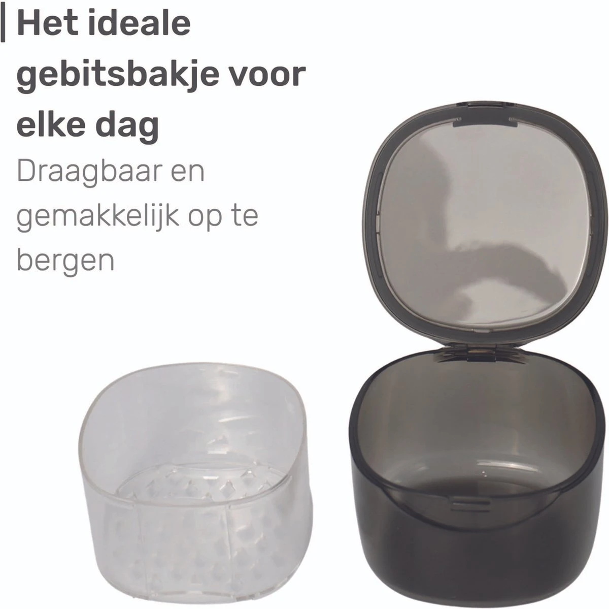 Gebitsbakje - Beugelbakje - Incl. Lekbakje - Roze - Voor - Beugel - Kunstgebit - Prothese - Beugelbakje - Beugeldoosje - Bakje - Afbeelding 5