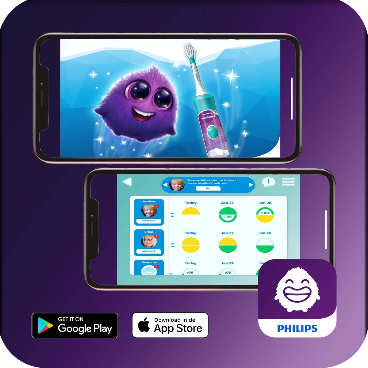 Philips Sonicare For Kids HX6352/42 - Elektrische Tandenborstel - Roze - Afbeelding 5