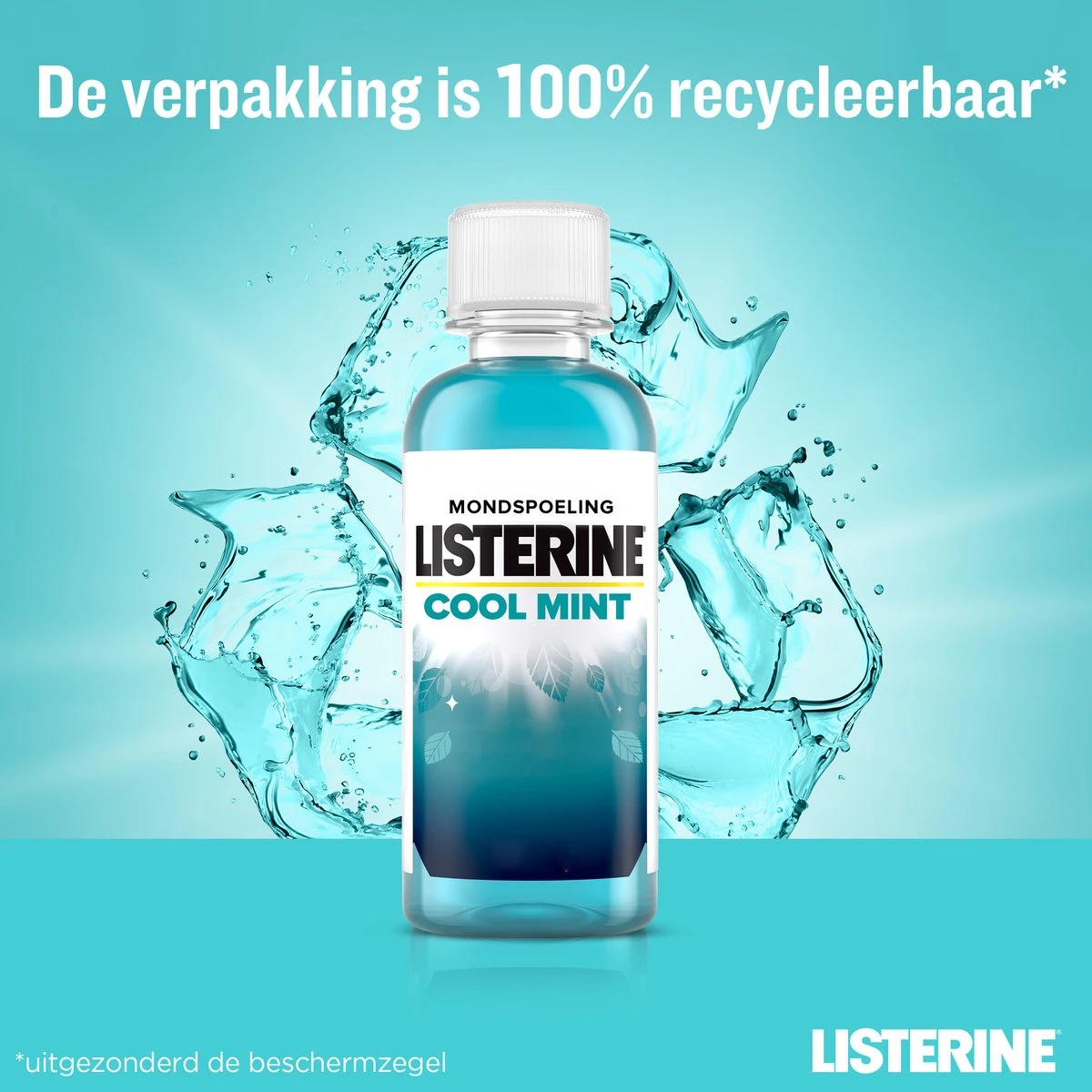 Listerine Cool Mint Mondwater, Mondspoeling Met Intens Frisse Muntsmaak, Bestrijdt Schadelijke Bacteriën Voor Gezond Tandvlees, 8 X 95 Ml - Afbeelding 7