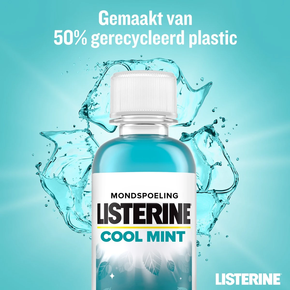 Listerine Cool Mint Mondwater, Mondspoeling Met Intens Frisse Muntsmaak, Bestrijdt Schadelijke Bacteriën Voor Gezond Tandvlees, 8 X 95 Ml - Afbeelding 8