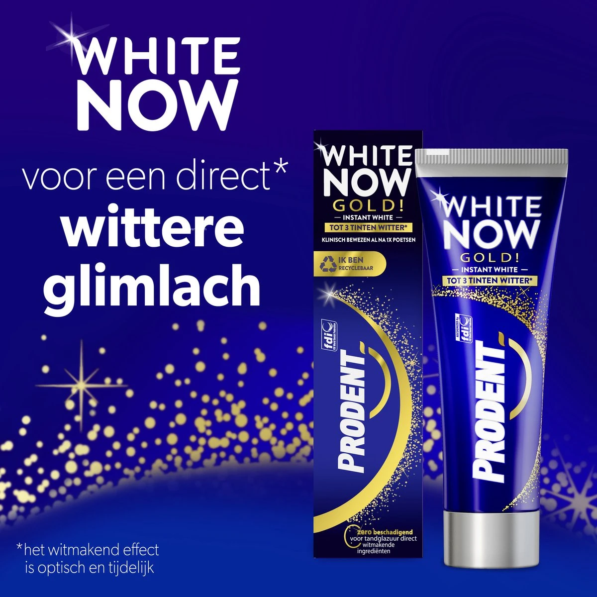 Prodent Whitening Now Gold Tandpasta - 12 X 75 Ml - Voordeelverpakking - Afbeelding 3