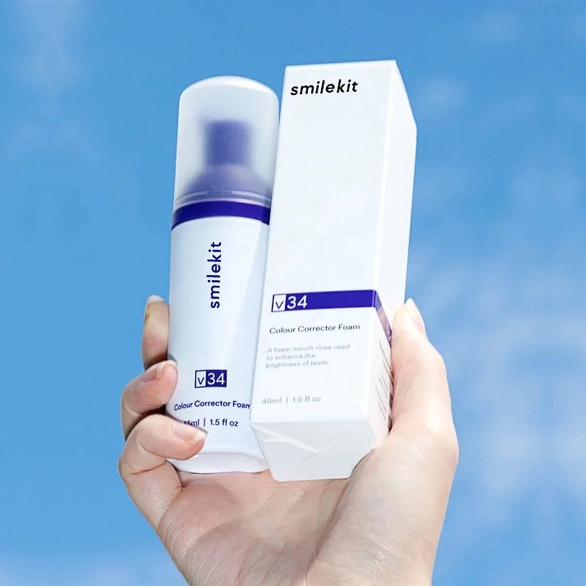 Smilekit V34 Colour Corrector Foam - Witte Tanden - Paarse Tandpasta - Teeth Whitening - Hismile - Afbeelding 4