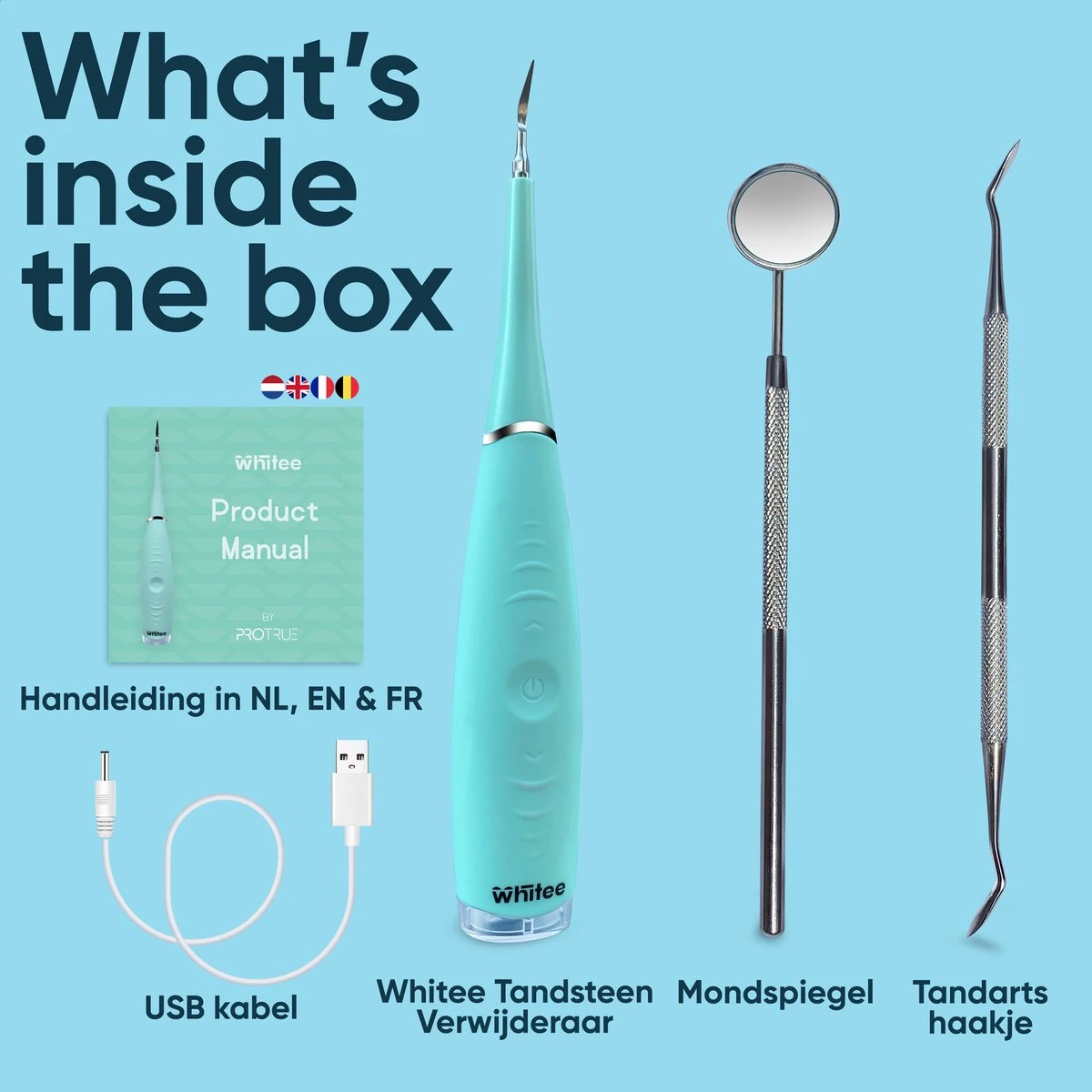 Whitee Elektrische Tandsteen Verwijderaar - Tanden Polijsten - Tandarts Tandsteenverwijderaars - Elektrisch Tandplak Verwijderen - Afbeelding 11