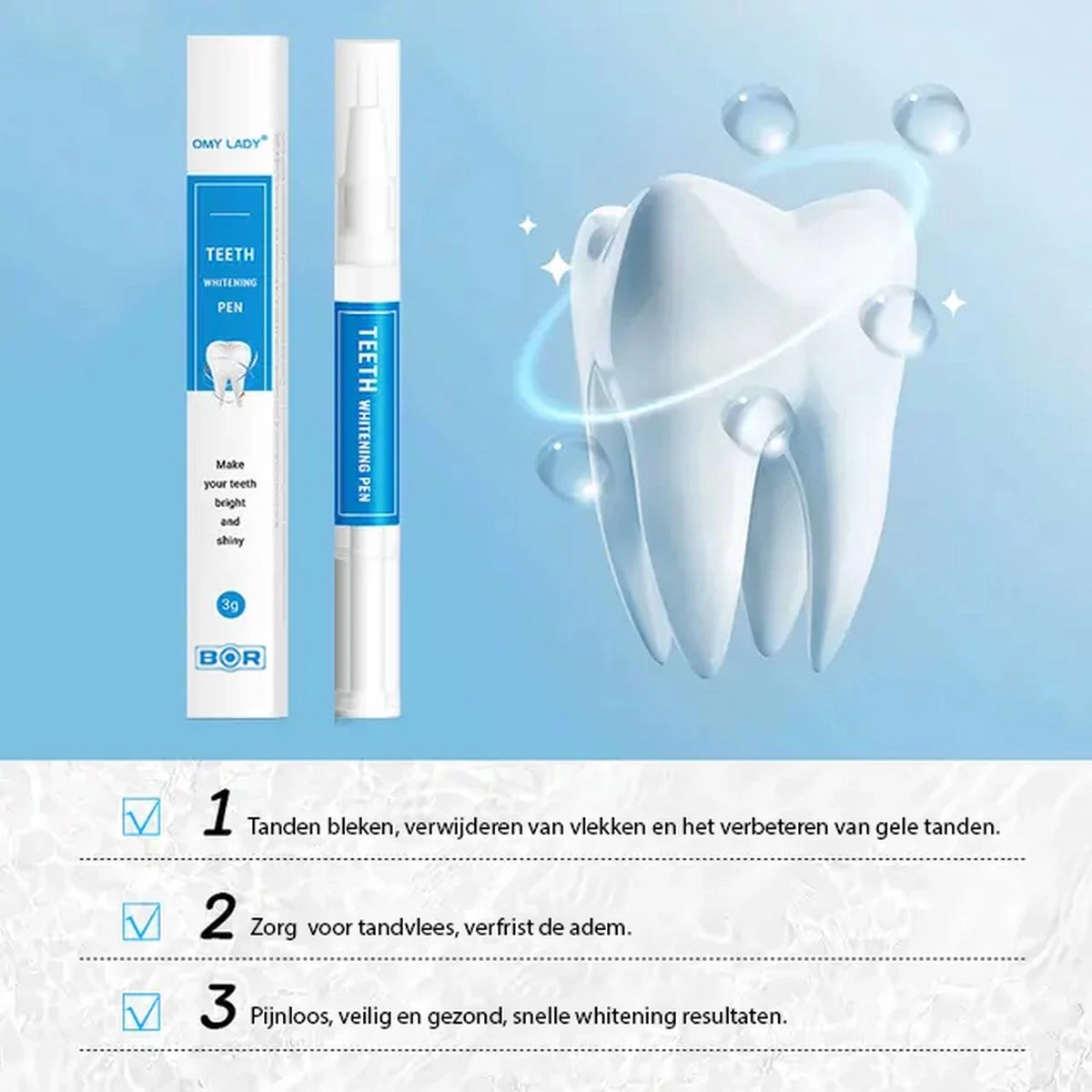 BOR Tanden Bleekpen - Tanden Bleken - Tandenbleekset - Whitening Pen - Tandenblekers - Wittere Tanden - Teeth Whitening Pen - Tanden Bleker - Afbeelding 2