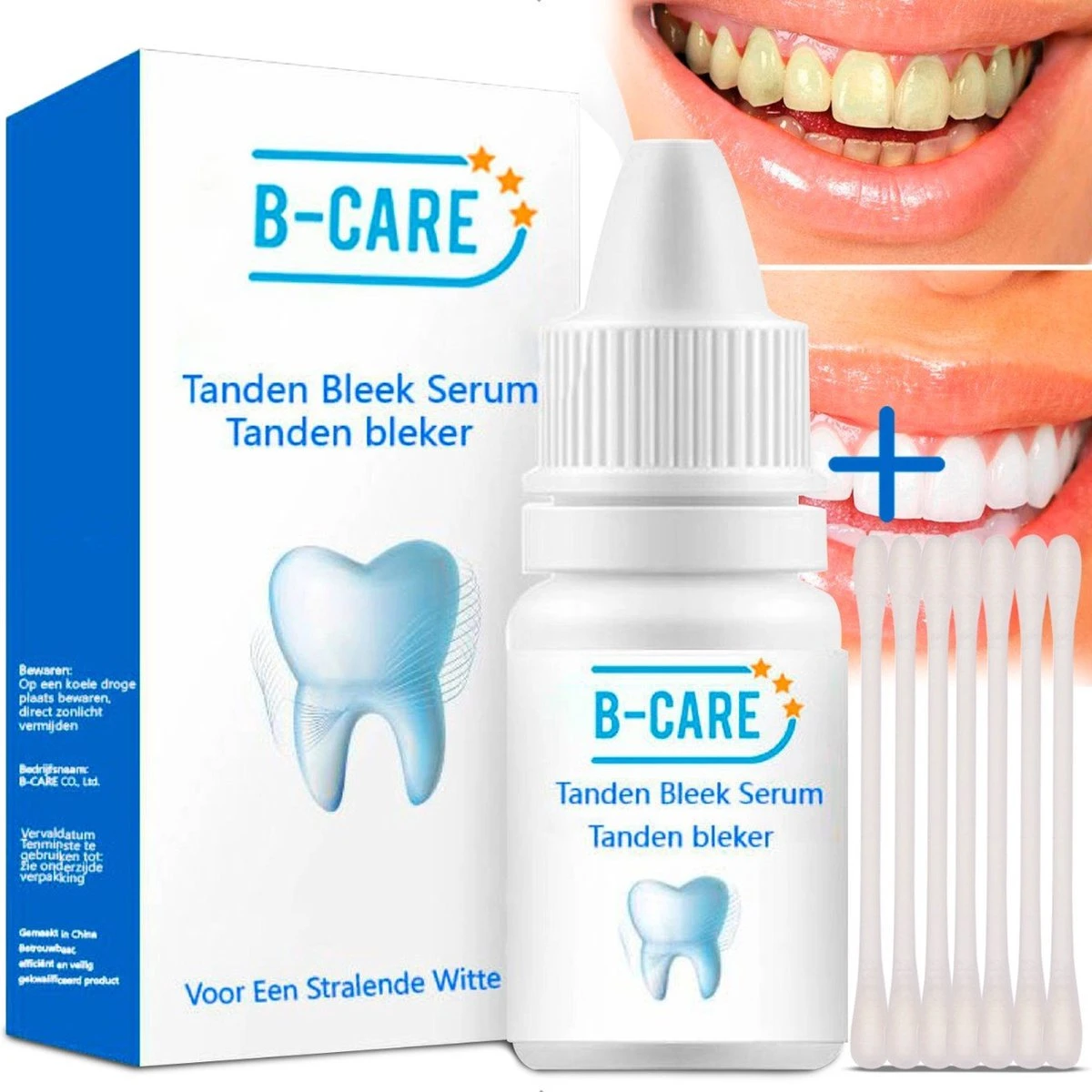 B-care Tanden Bleker – Wittere Tanden – Teeth Whitening Strips – Professioneel Resultaat - Tandsteen Verwijderaar - Zonder Peroxide - Tandenbleekset - Tanden Bleken - Afbeelding 10