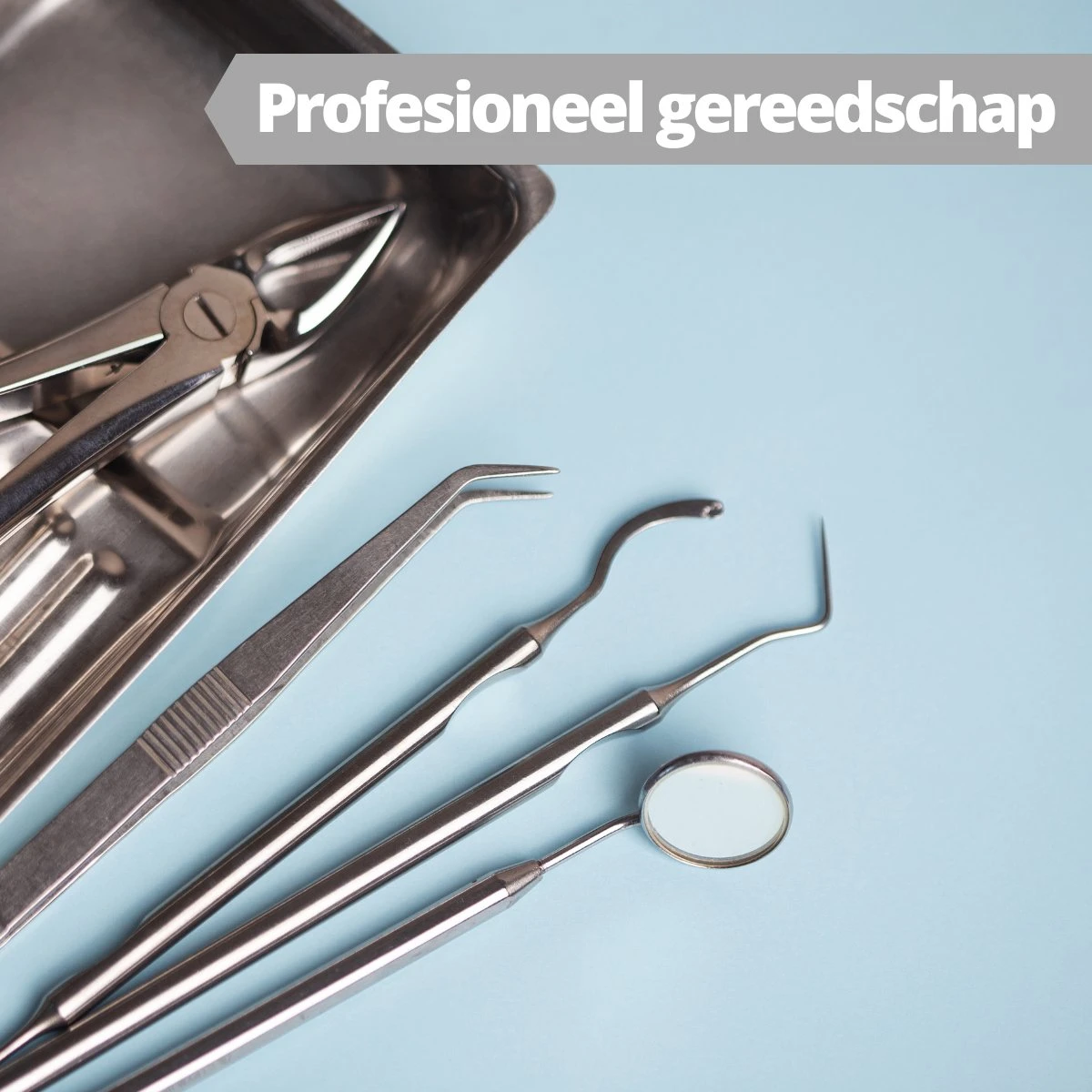 AdroitGoods 7 Delige RVS Tandarts Setje - Incl Haakje En Spiegel - Tandenstokers - Tandplak - Gebit Verzorging Setje - Afbeelding 5