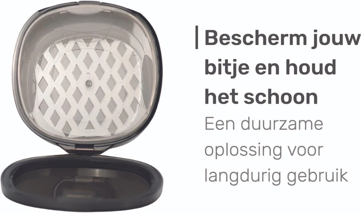 Gebitsbakje - Beugelbakje - Incl. Lekbakje - Roze - Voor - Beugel - Kunstgebit - Prothese - Beugelbakje - Beugeldoosje - Bakje - Afbeelding 2