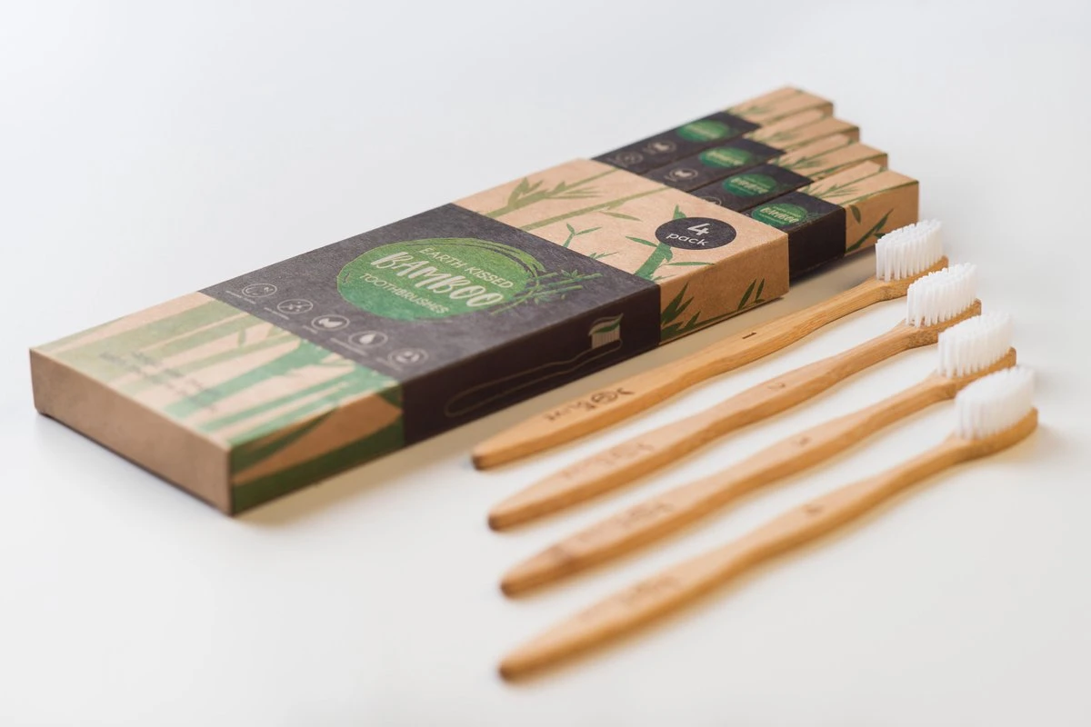 Bamboe Tandenborstel By Olive 4 St. Genummerd 100% Moso Bamboo - Afbeelding 4