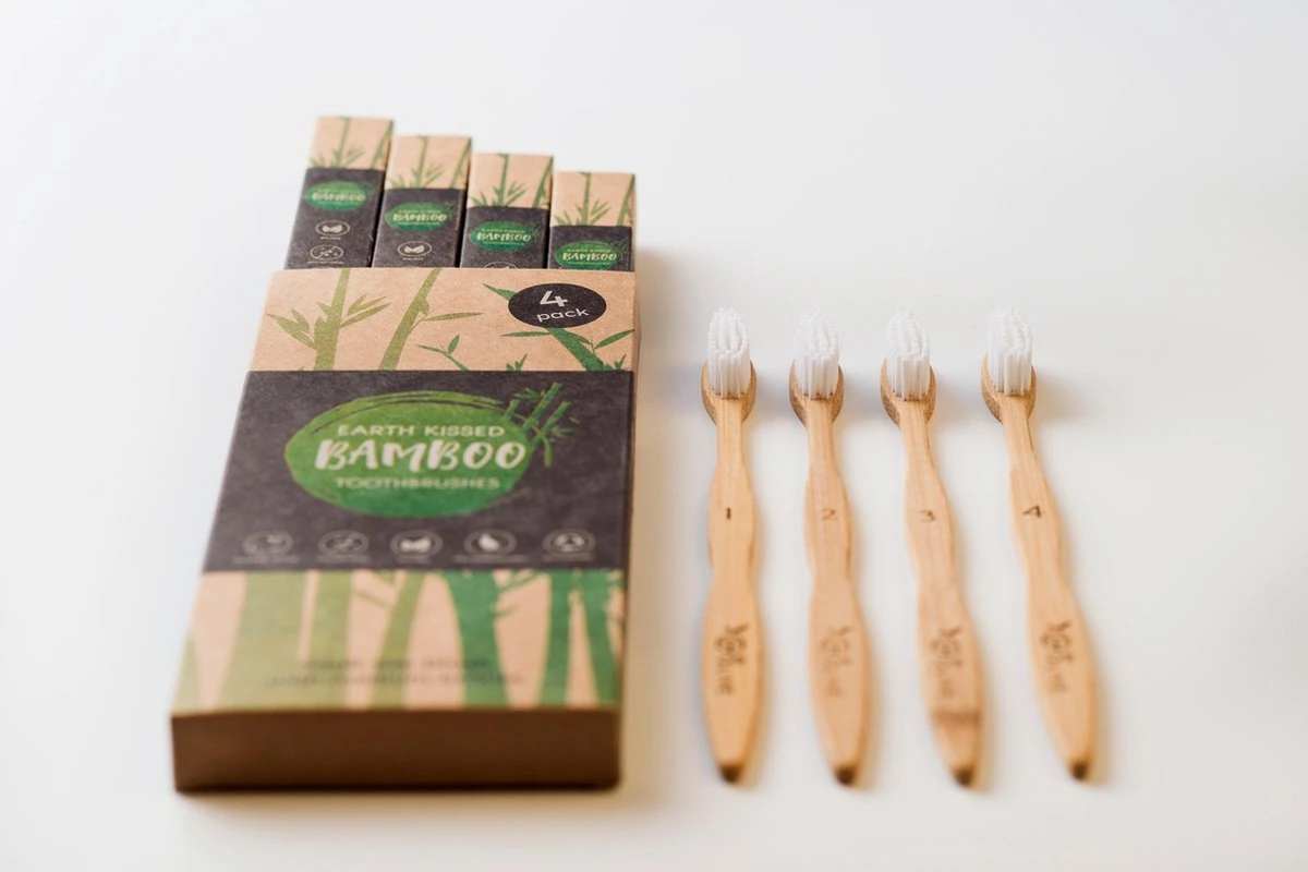 Bamboe Tandenborstel By Olive 4 St. Genummerd 100% Moso Bamboo - Afbeelding 7