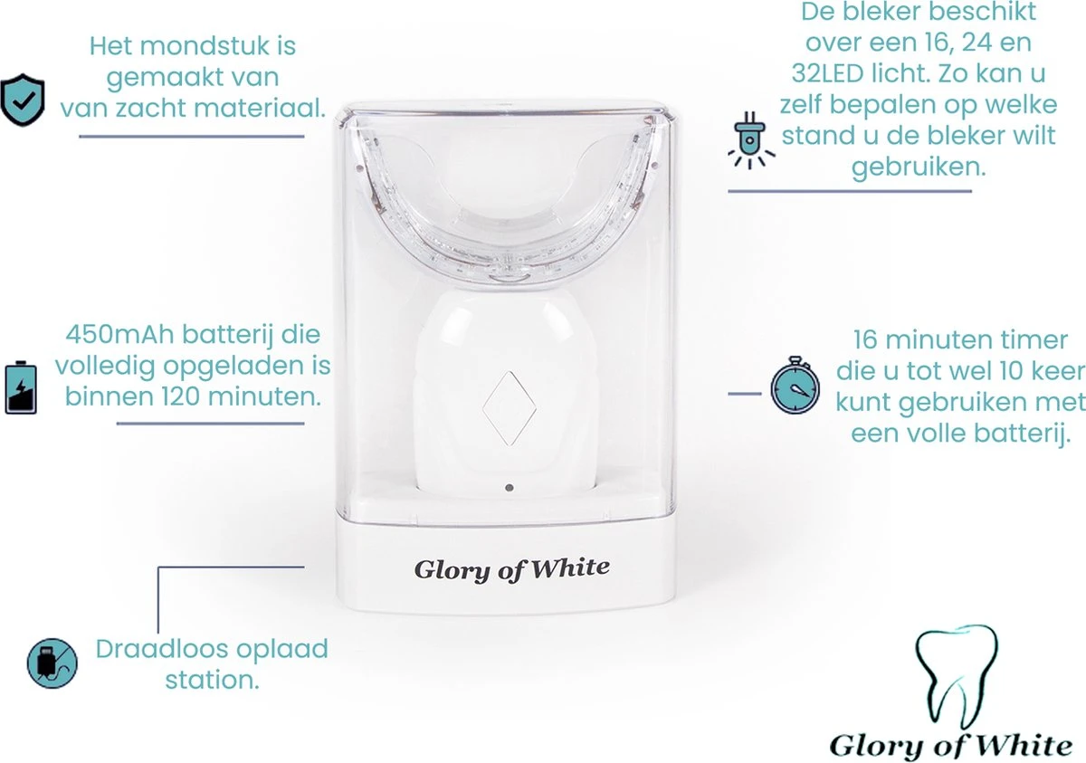 Tandenbleker Premium - Glory Of White - Professionele Tandenbleekset - Wittere Tanden - Tanden Bleken - Teeth Whitening - Zonder Peroxide - Afbeelding 5