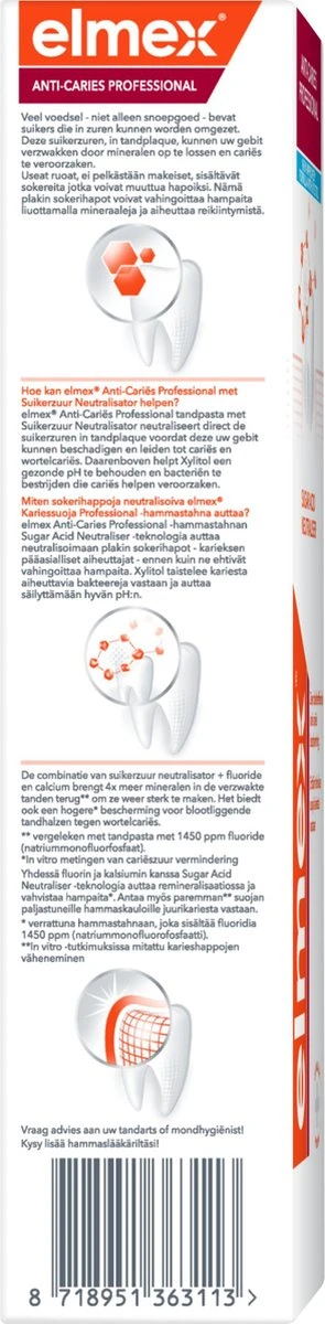 Elmex Anti Cariës Professional Tandpasta 4 X 75ml - Voordeelverpakking - Afbeelding 12
