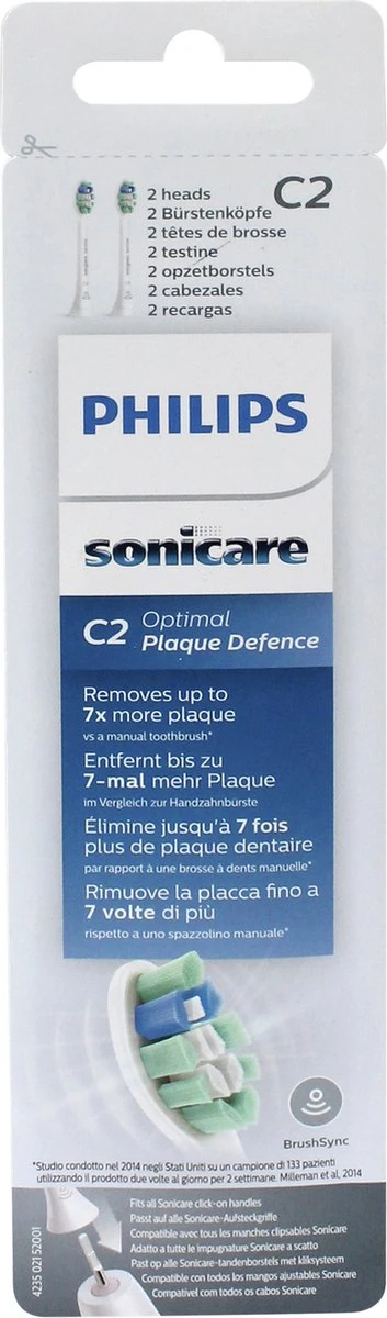Philips Sonicare C2 Optimal Plaque Defence HX9022/10 - Opzetborstels - 2 Stuks - Afbeelding 15
