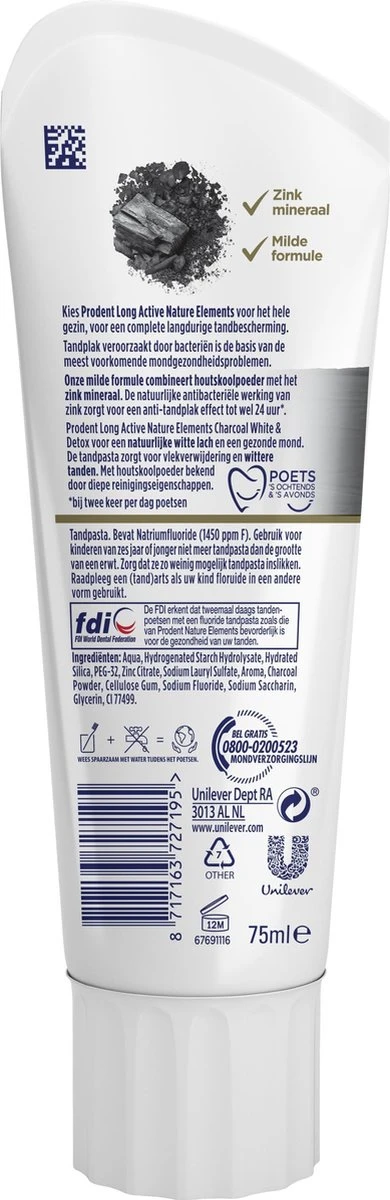 Prodent Charcoal Whitening & Detox Tandpasta - 12 X 75 Ml - Voordeelverpakking - Afbeelding 6