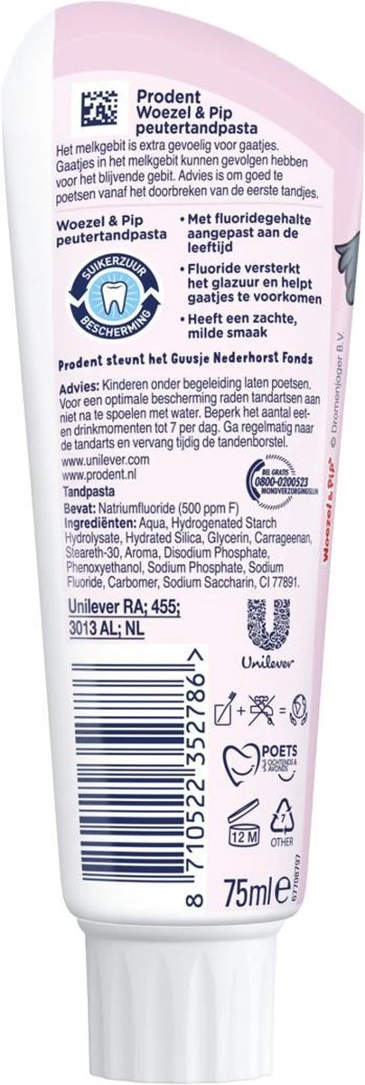 Prodent Kids 0-6 Jaar Woezel & Pip Tandpasta - 12 X 75 Ml - Voordeelverpakking - Afbeelding 9