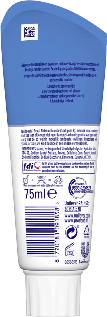 Prodent Cool Mint Tandpasta - 12 X 75 Ml - Voordeelverpakking - Afbeelding 8