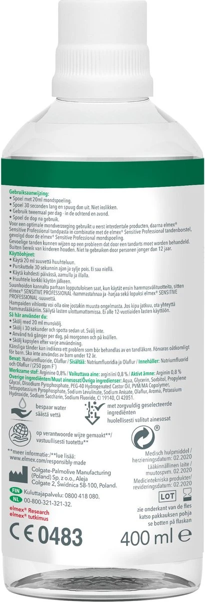 Elmex Mondwater Sensitive Professional - 3 X 400 Ml - Voordeelverpakking - Afbeelding 5