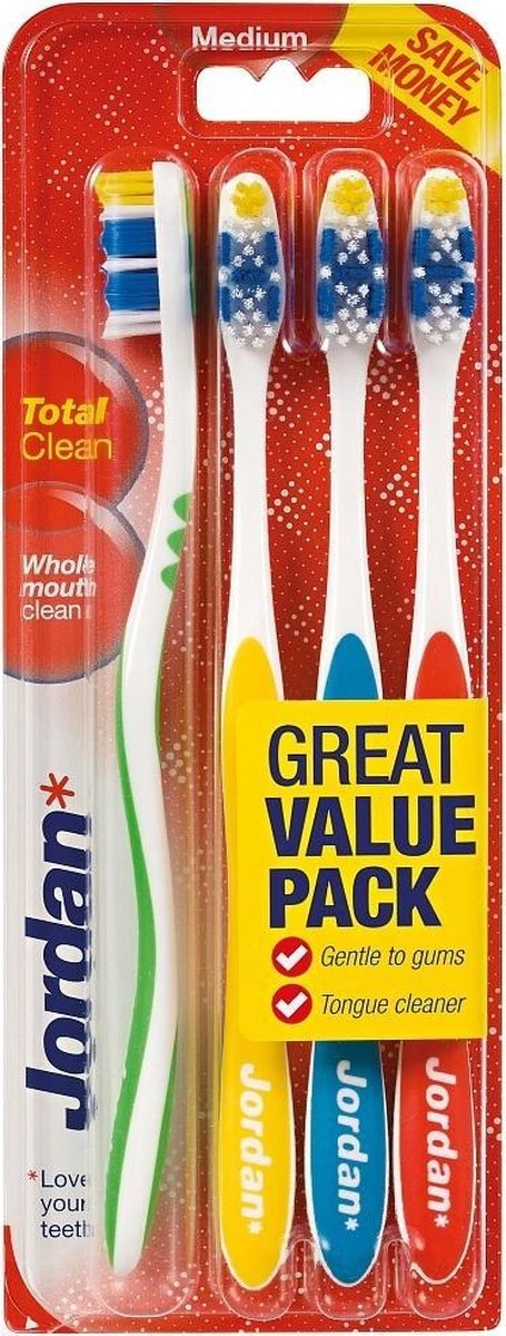 Jordan - Total Clean Tandenborstels Medium - 4 Stuks - Afbeelding 4