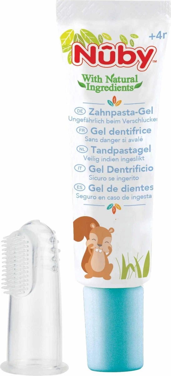 Nûby - Tandpasta Gel Voor Baby & Vingertandenborsteltje - 20g - 4m+
