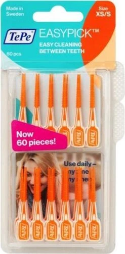 TePe EasyPick Oranje Maat XS/S – 60 Stuks