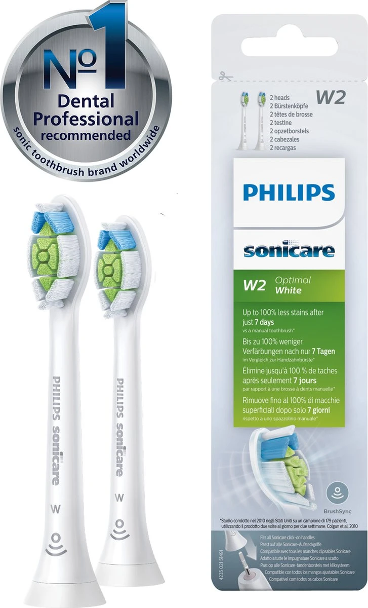 Philips Sonicare W2 Optimal White HX6062/10 - Opzetborstel - 2 Stuks - Afbeelding 14