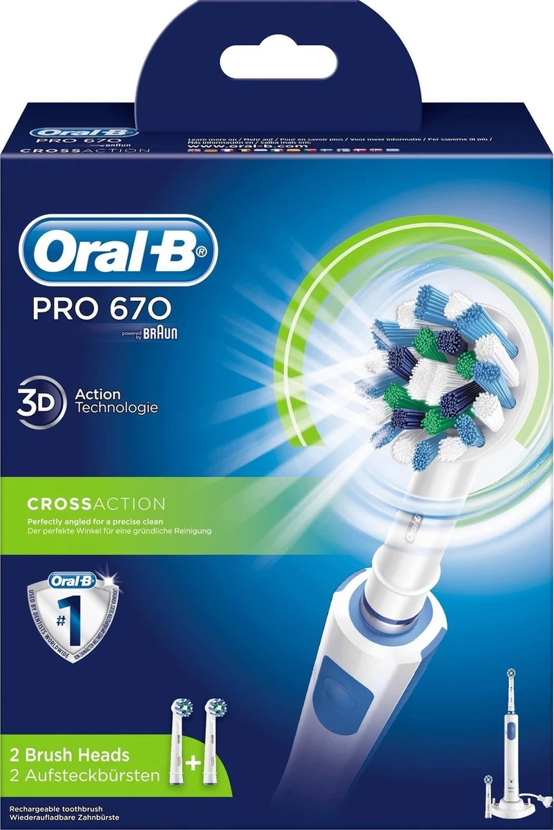 Oral B Oral-B PRO 670 CrossAction - Elektrische Tandenborstel - Met 2 Opzetborstels - Afbeelding 2