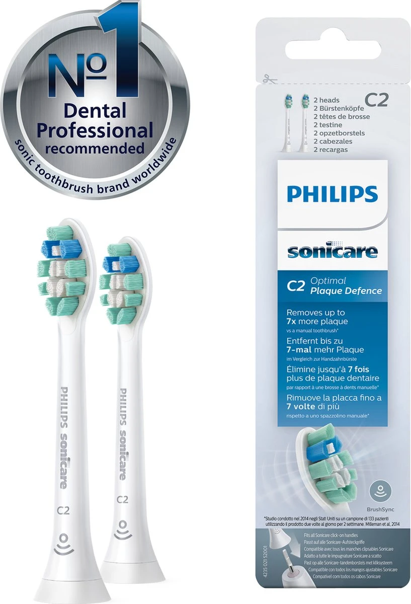 Philips Sonicare C2 Optimal Plaque Defence HX9022/10 - Opzetborstels - 2 Stuks - Afbeelding 16