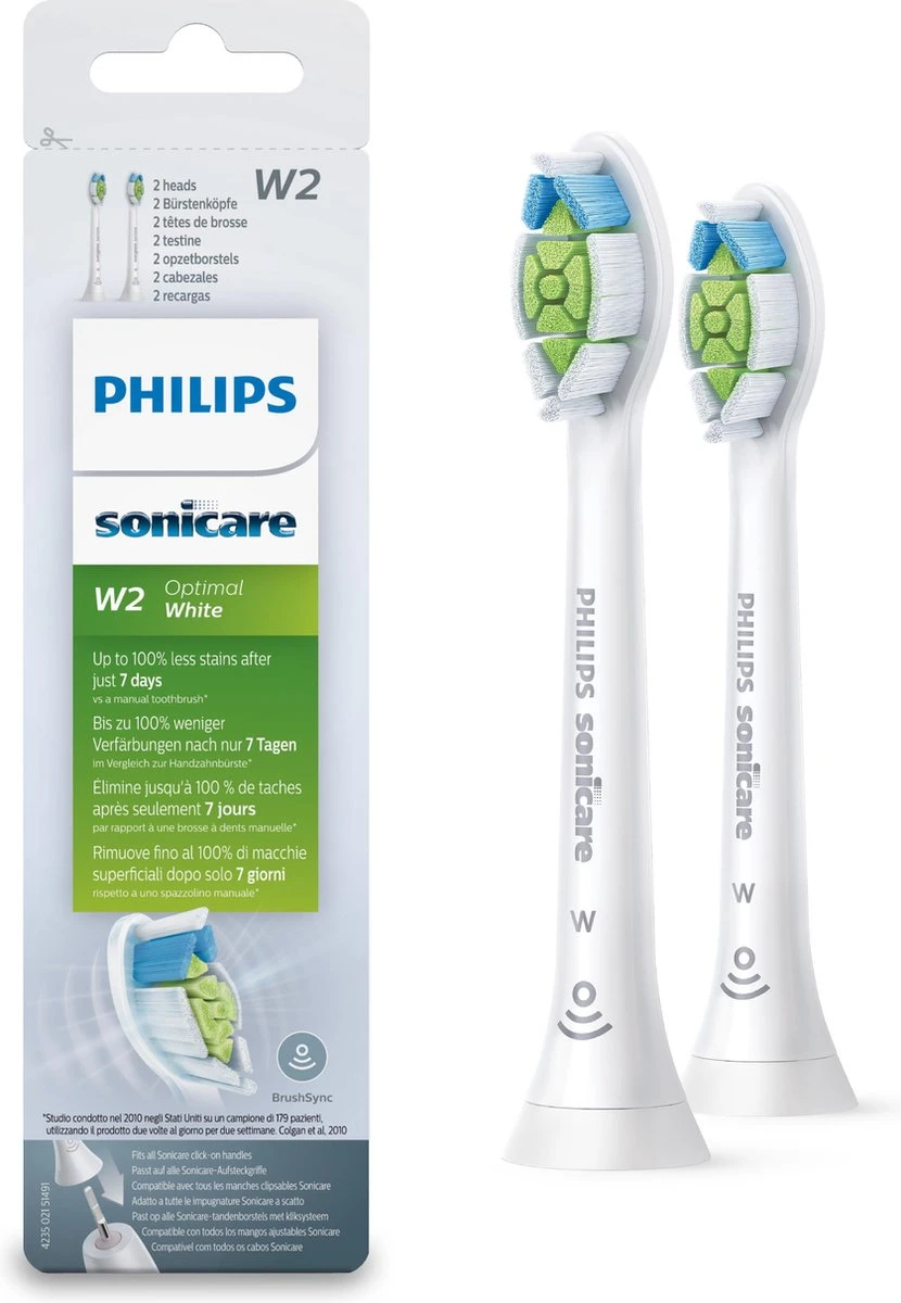 Philips Sonicare W2 Optimal White HX6062/10 - Opzetborstel - 2 Stuks
