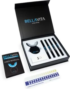 BELLAVITA Tandenbleekset - Tanden Bleken - Teeth Whitening Kit - Tandenblekers - 4 Gelpennen - Zonder Peroxide - 100% Natuurlijk - Witte Tanden