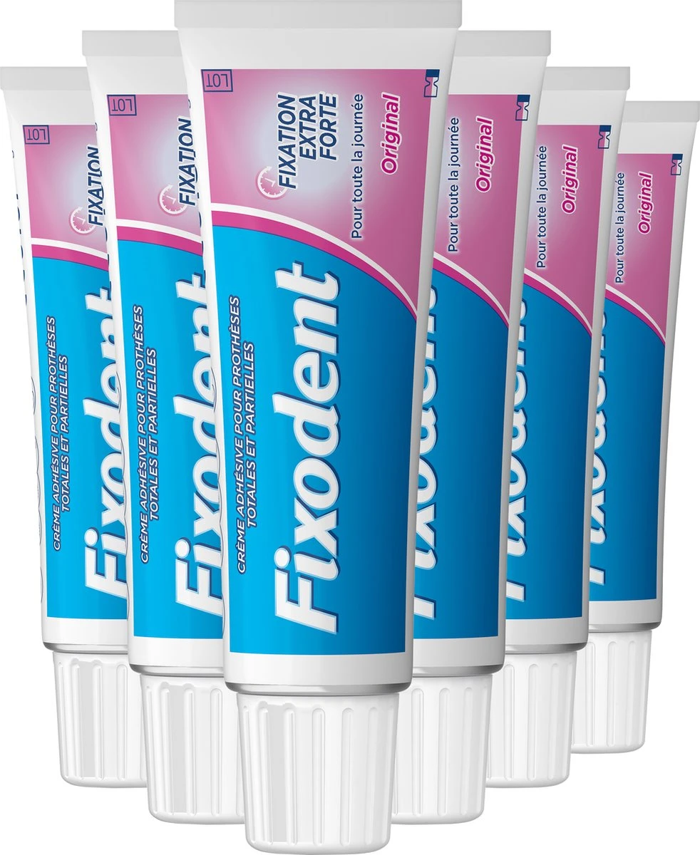 Fixodent Original Kleefpasta - Sterke Fixatie - Voordeelverpakking 6 X47 Gram